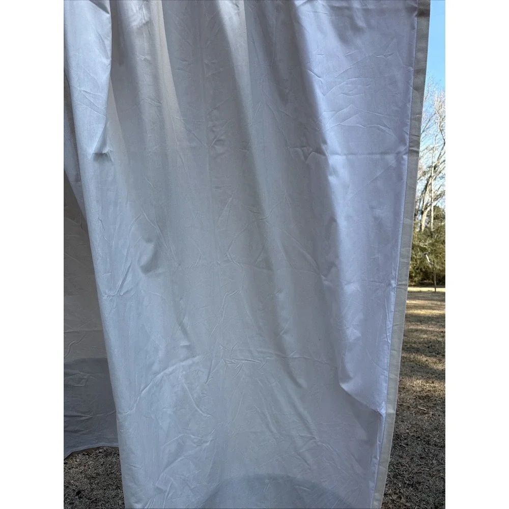 Pottery Barn 55% Linen 45% Cotton Beige On Tan 50 X 96